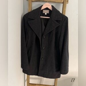 Croft & Barrow Cashmere Blend dark gray women’s coat size Large 
Like new
